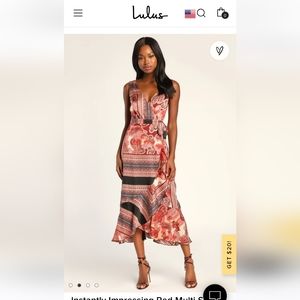 Satin multi print dress from Lulu's